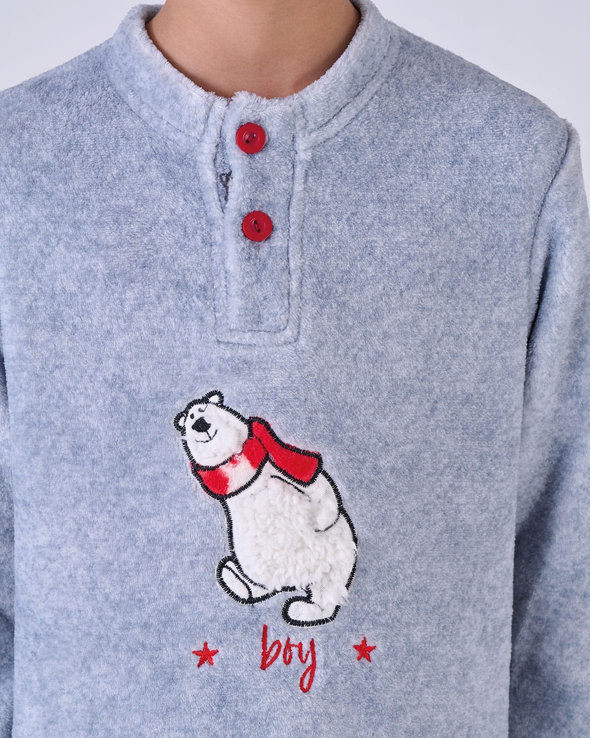 pigiama coordinati famiglia bambino orso polare dettaglio